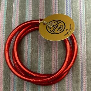 BudhaGirl crimson red bangles, set of three, size medium